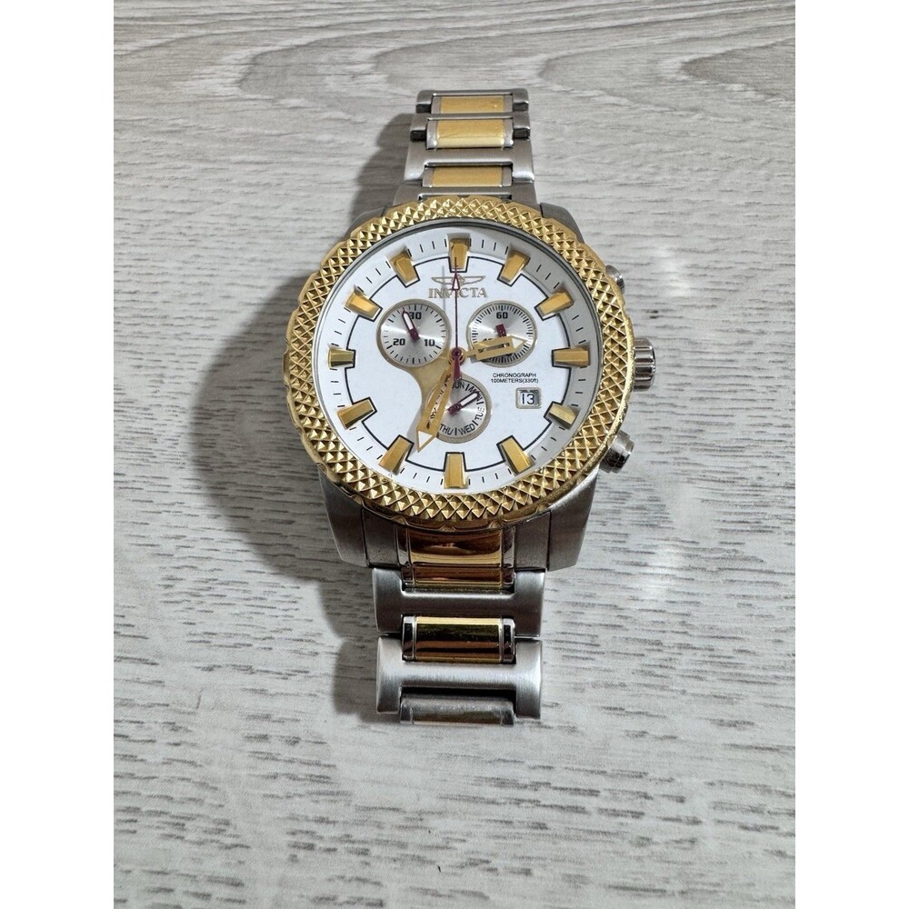 Vintage Invicta 5272 Men's Quartz Chronograph Wristwatch New Battery